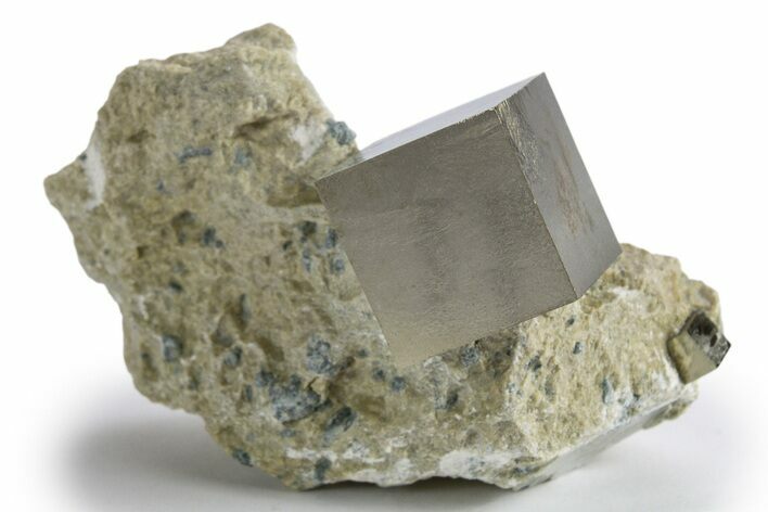 Natural Pyrite Cube In Rock - Navajun, Spain #324997